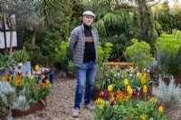 Nick Gough, garden designer in his garden