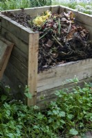 The RHS COP26 Garden, has a wooden compost bin, which is easy to make out of pallets or planks of wood.