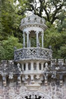 Detail of the tower on the Portal of the Guardians, Sintra, Near Lisbon, Portugal, September.