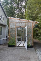 Greenhouse made from recycled glass bottles