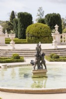 Pool and fountain in the Malta Garden. Queluz, Lisbon, Portugal, September. 
