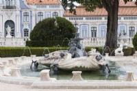 Pool with founatins in the Pensil; Garden. Queluz, Lisbon, Portugal, September. 