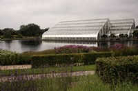The Bicentenary Glasshouse designed by Tom Stuart Smith and borders at RHS Garden Wisley - September