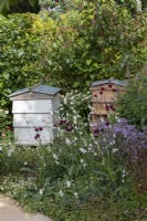 Bee hives and meadow planting in border.  