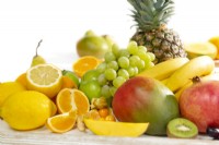 Fruit mix of tropical and citrus fruits