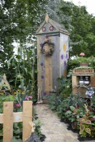 'Make Do and Mend' at BBC Gardener's World Live 2021 - hand made and hand painted shed 