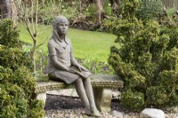 Statue of a Girl in John's Garden at Ashwood Nurseries - Kingswinford - Spring