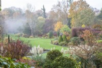 Foggy Bottom Garden in autumn, designed by Adrian Bloom, The Bressingham Gardens, Norfolk - November 