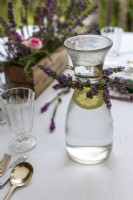 Water carafe with lavender wreath - Lavender summer party story