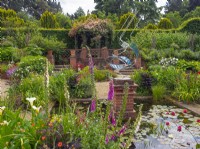 Sunken garden at East Ruston gardens in Norfolk June