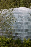 Modern 'Ice House' containing a seed bank of rare seeds that will disperse as it melts