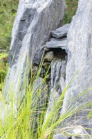 Natural large stone waterfall feature