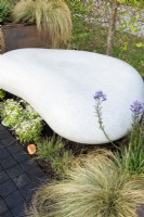 Stone boulder bench - Abigail's Footsteps, RHS Malvern Spring Festival 2022