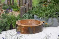 Circular corten steel water table - The Vitamin G Garden, RHS Malvern Spring Festival 2022