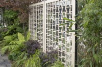 Metal screen in The Lexus Kansho-niwa Experience garden at BBC Gardener's World Live 2022