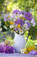 Bouquet of wildflowers and alliums.