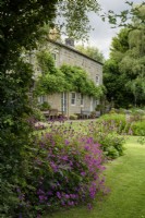 View into the garden at Cow Close Cottage, North Yorkshire in July