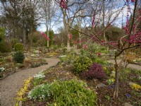 The curved paths in the garden add interest and helps the eyes appreciate the gardens