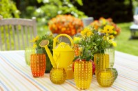 Table decoration with annuals, summer July