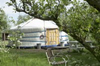 Yurt in the meadow.