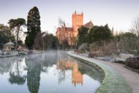 The Wells Garden in January within the Bishop's Palace Garden, Wells, Somerset