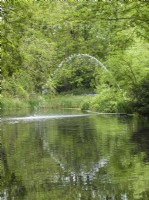 Lake with hose fountain