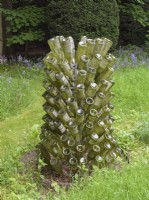 Bottle tree made from used wine bottles