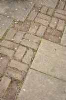 Brick paving in crosshatch pattern