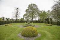 Topiary hedges at Grimsthorpe Castle, April