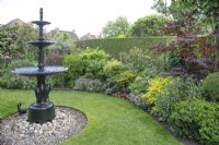 Black Fountain in Garden open for Charity, Four Oaks, June