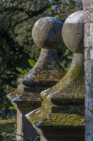 stone obelisks balls in Spring - April