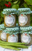 Jars of homemade Green Bean and Mustard Pickle