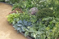 Mixed bed in Greener Gloucestershire NHS Garden at RHS Malvern Spring Festival 2023