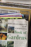 Old garden book for sale inside second hand goods and chattels store.