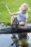 Toddler pond dipping