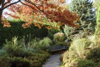 The Heather Garden at Compton Acres, Dorset in November
