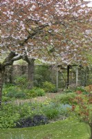 Path to seating area at Barnsdale Gardens, April