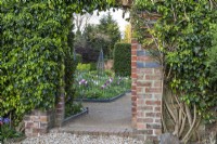 First glimpse of the flower garden, created in an original Victorian walled garden.