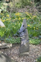 Stone sculpture at Compton Acres, Canford Cliffs, March