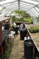 Interior of garden greenhouse