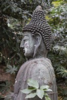 Side view of stone Buddha. 