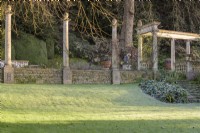 The colonnade at Iford Manor in January