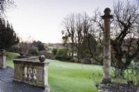 Iford Manor in January looking out to surrounding Wiltshire landscape