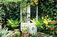 Old door as garden decoration 