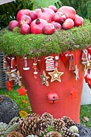 Christmas decorated pot 