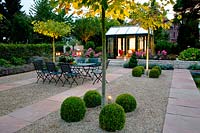 Seating in the evening garden 