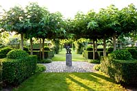 Formal garden with mulberry trees 