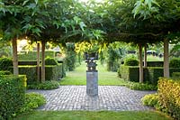 Formal garden with hedges and mulberry trees 