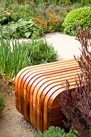 Modern wooden bench 