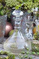 Carafe with white wine 